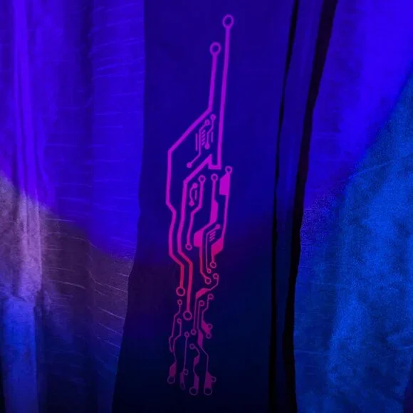 Vintage Cyberdog Loin Cloth Panel Skirt Red Circuitry Black Medium - Picture 3 of 8